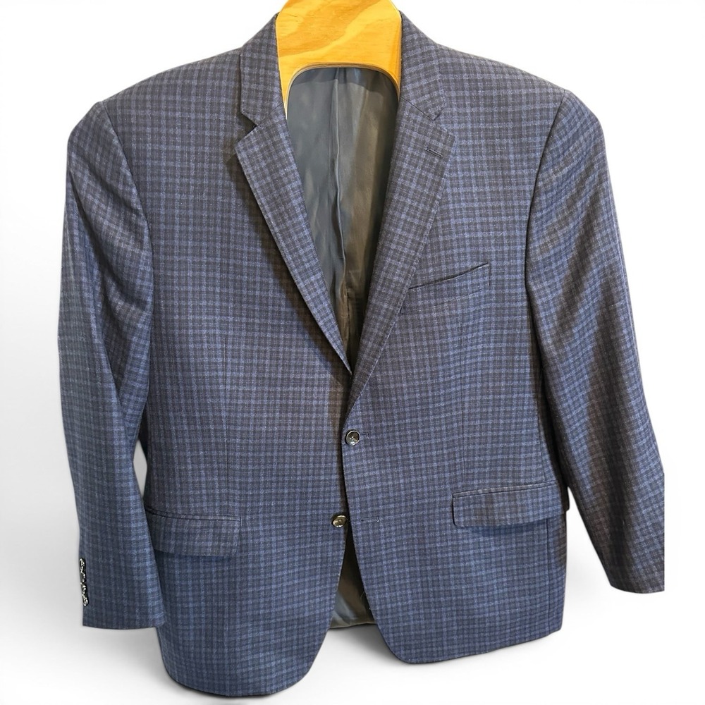 Loro Piana Blazer Plaid Superfine Wool Jacket TailoRed Menswear Coat Size 46R
